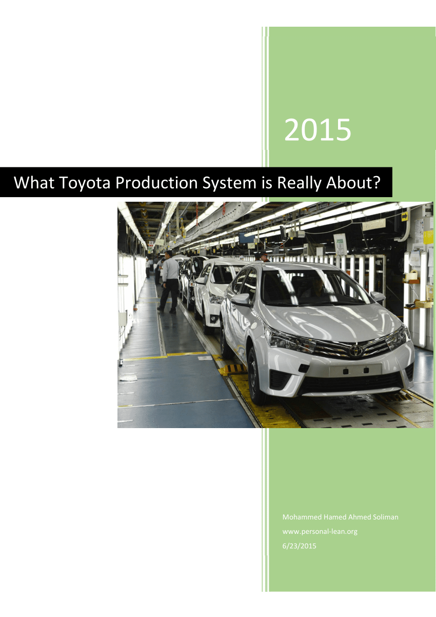 (PDF) What Toyota Production System is Really About