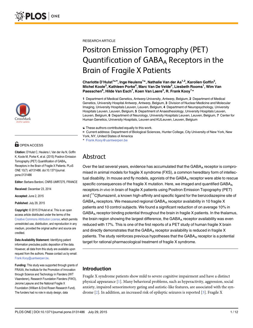 (PDF) Positron Emission Tomography (PET) Quantification of GABAA