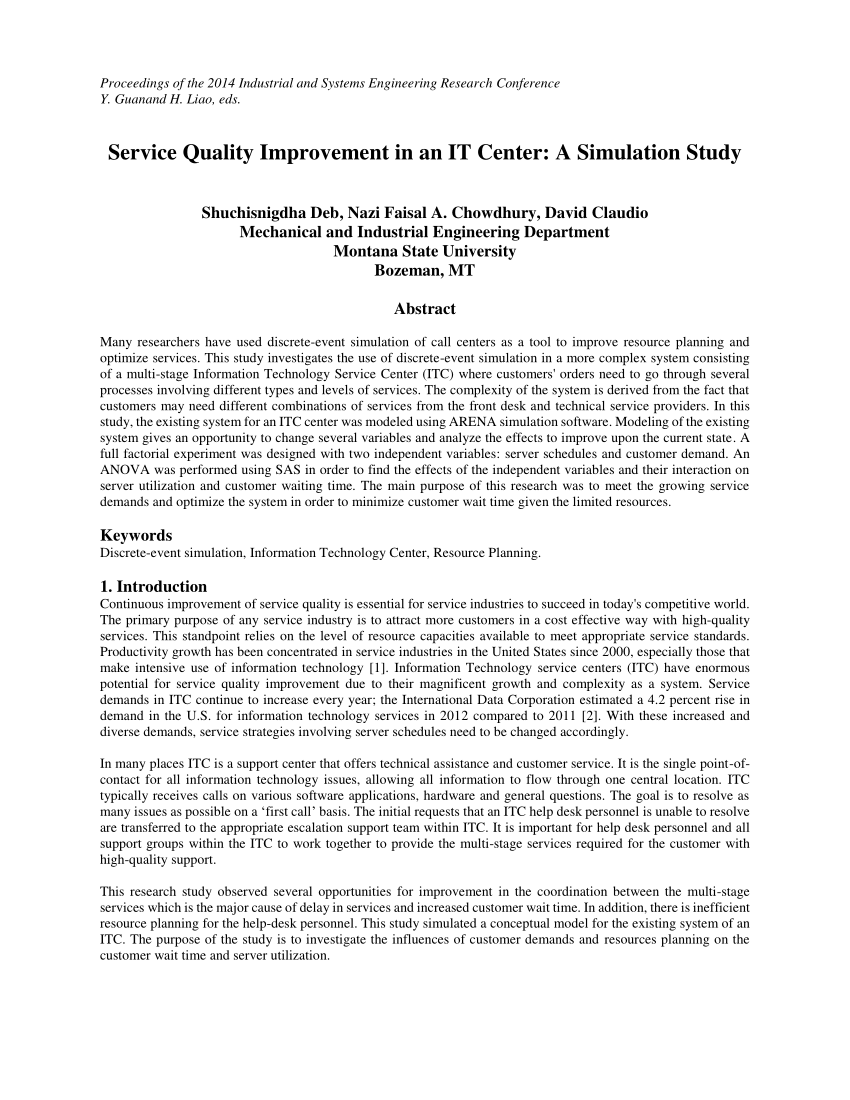 case study service quality improvement