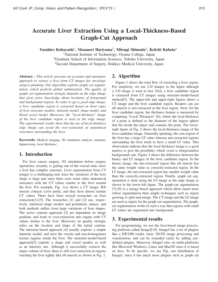 (PDF) Accurate Liver Extraction Using a LocalThicknessBased GraphCut