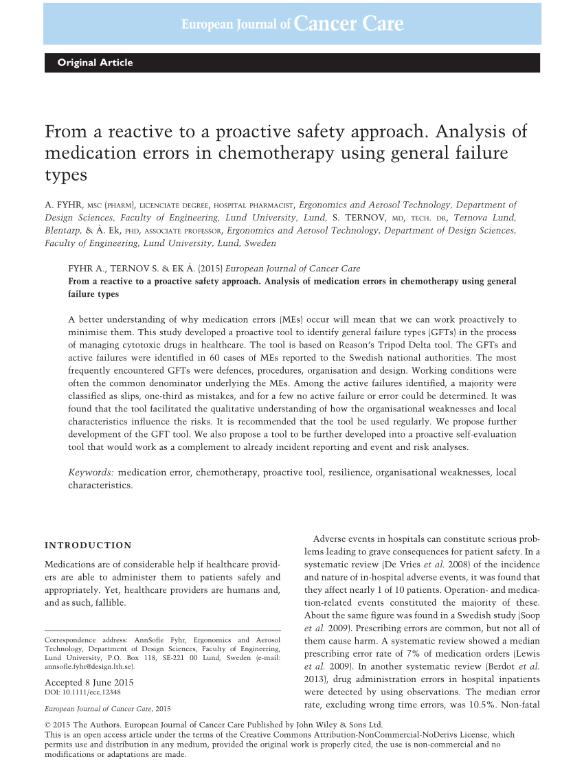 PDF) From a reactive to a proactive safety approach. Analysis of ...