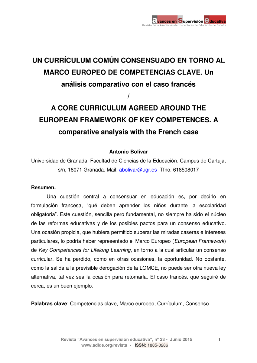 pdf  un curr u00edculum com u00fan consensuado en torno al marco