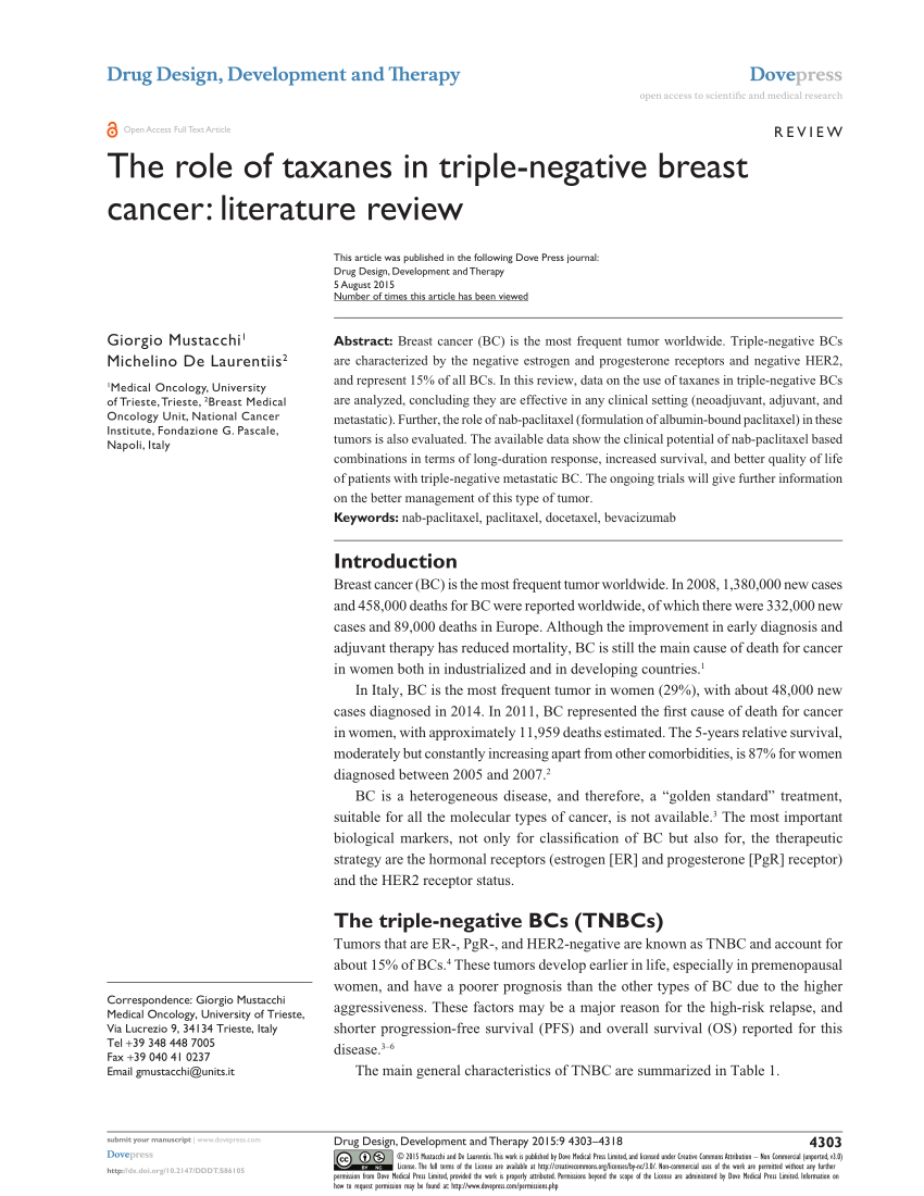 literature review about breast cancer