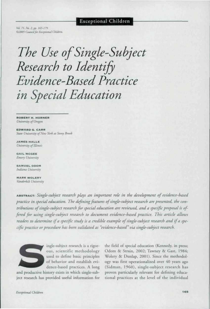 research topic for special education