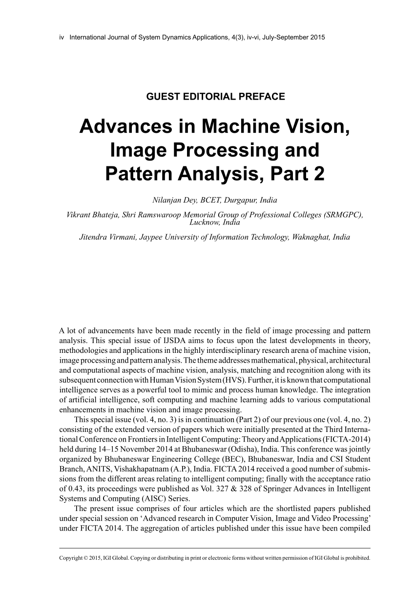 machine vision research papers