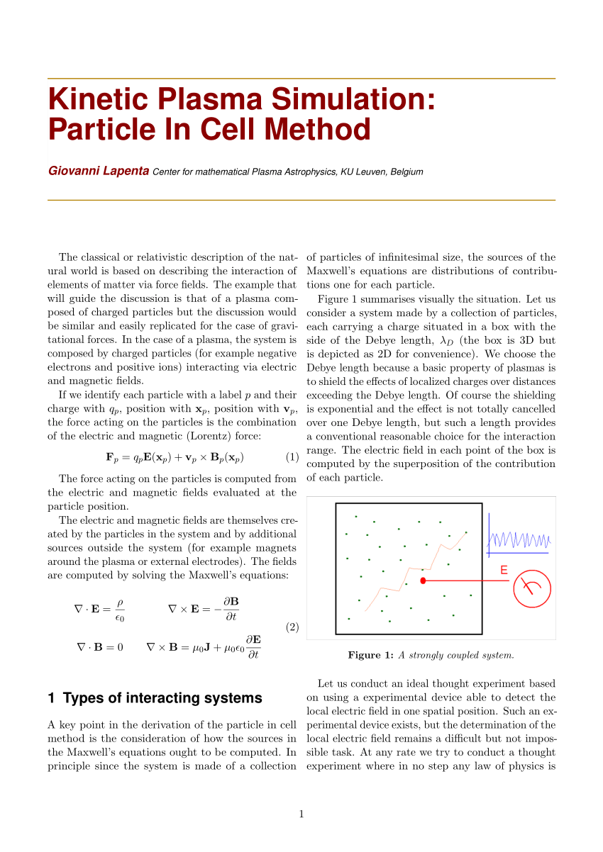 pdf-kinetic-plasma-simulation-particle-in-cell-method