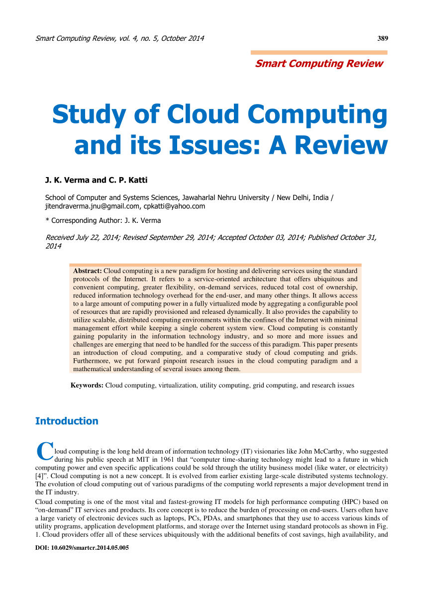 research papers based on cloud computing