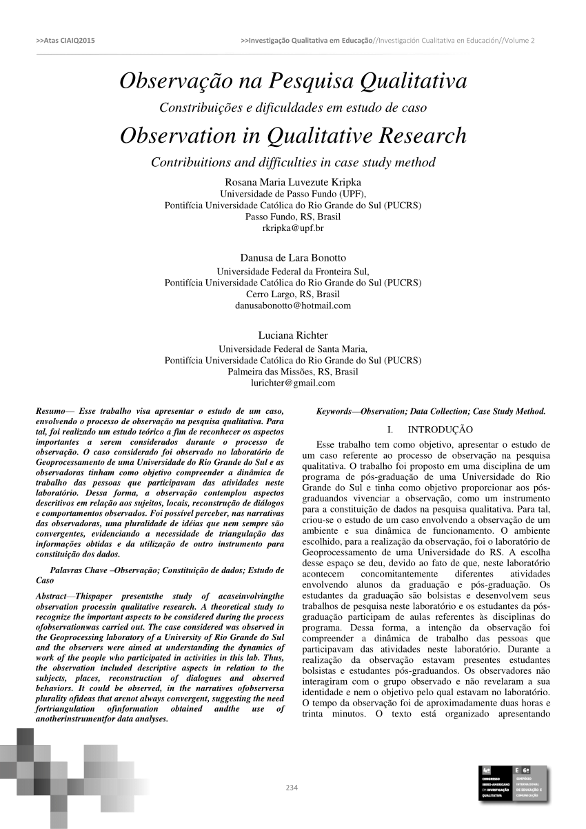 observation in qualitative research pdf