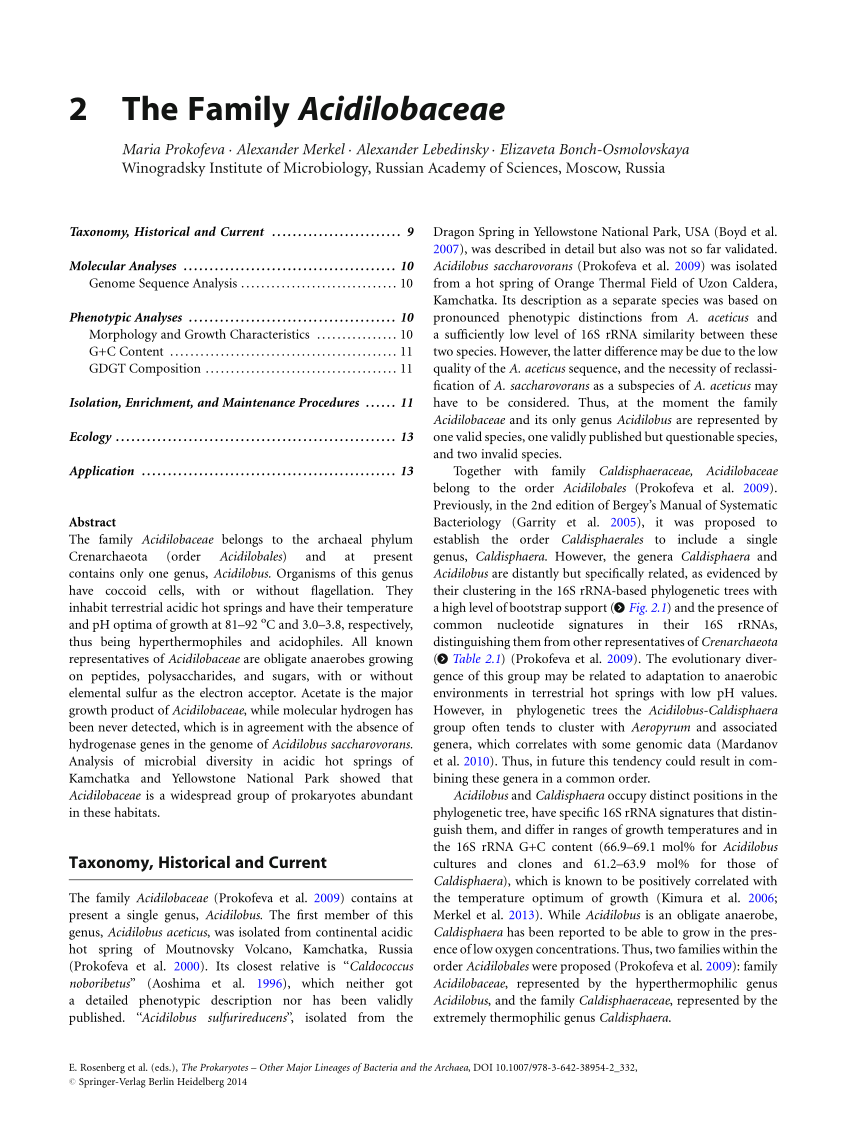 PDF) The Family Acidilobaceae