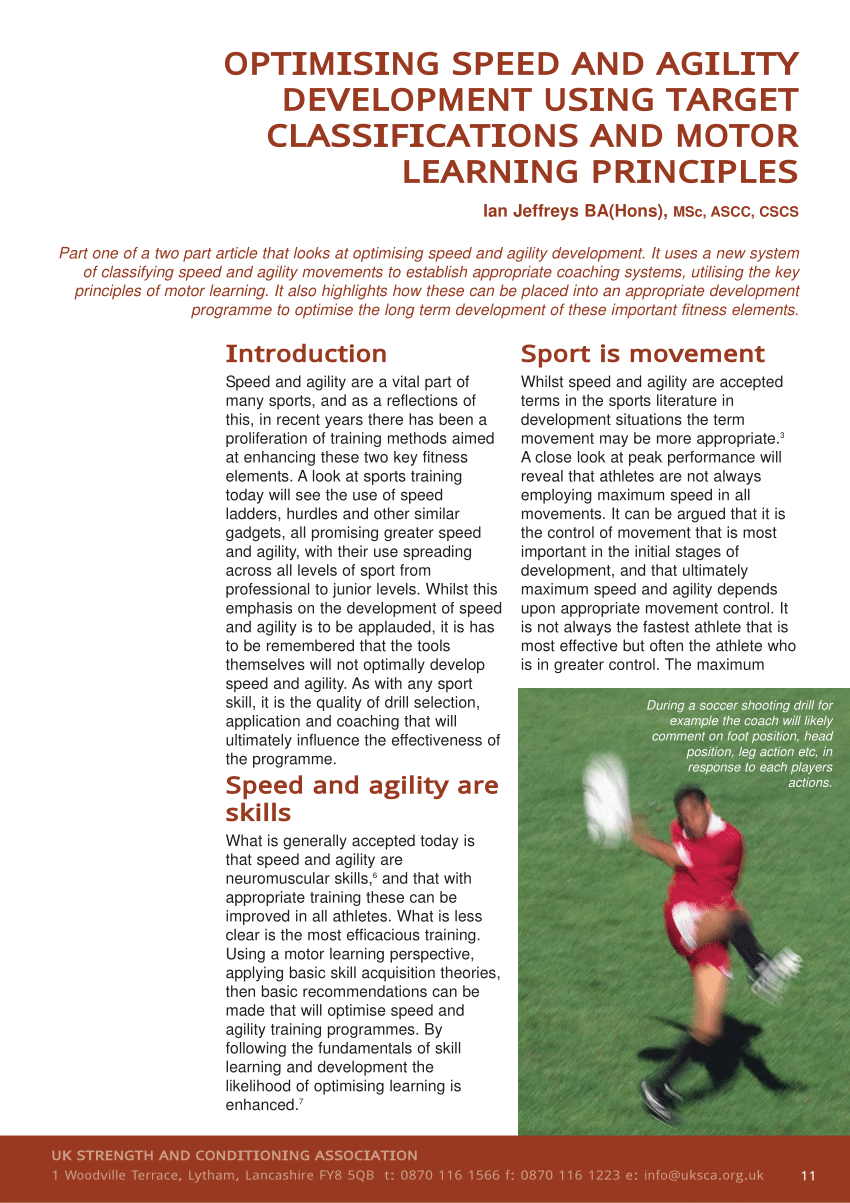 Chapter 20: Principles of Speed, Agility, and Quickness Training
