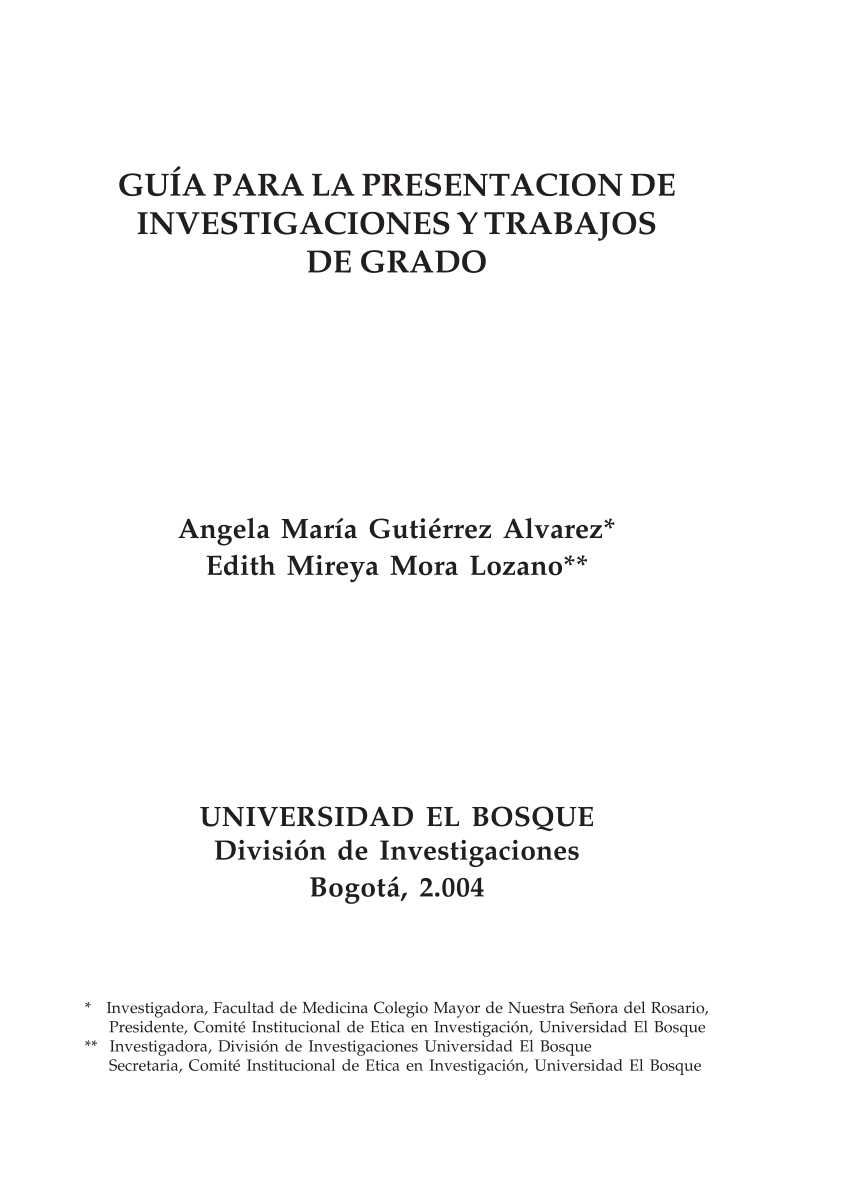 (PDF) GUIA PARA LA PRESENTACION DE INVESTIGACIONES Y 