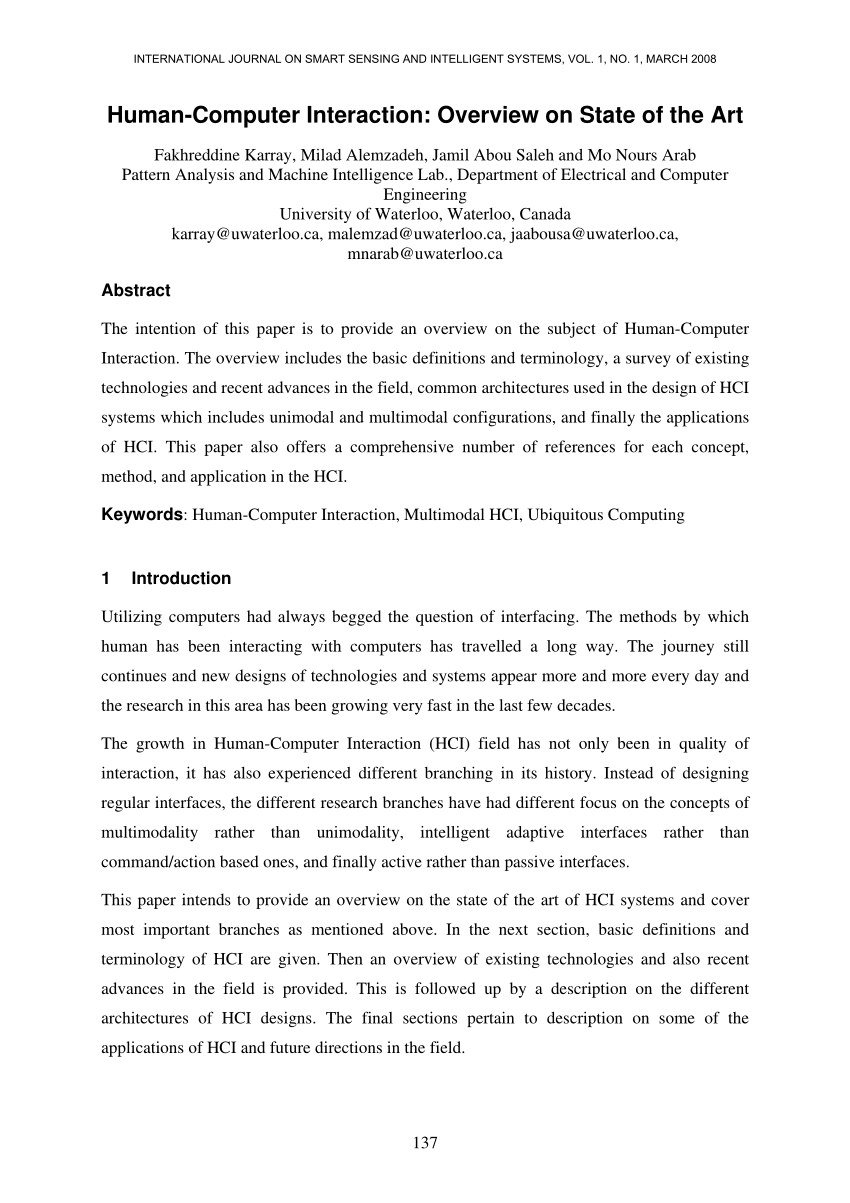research proposal on human computer interaction