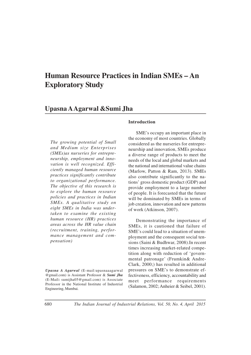 research paper on smes in india