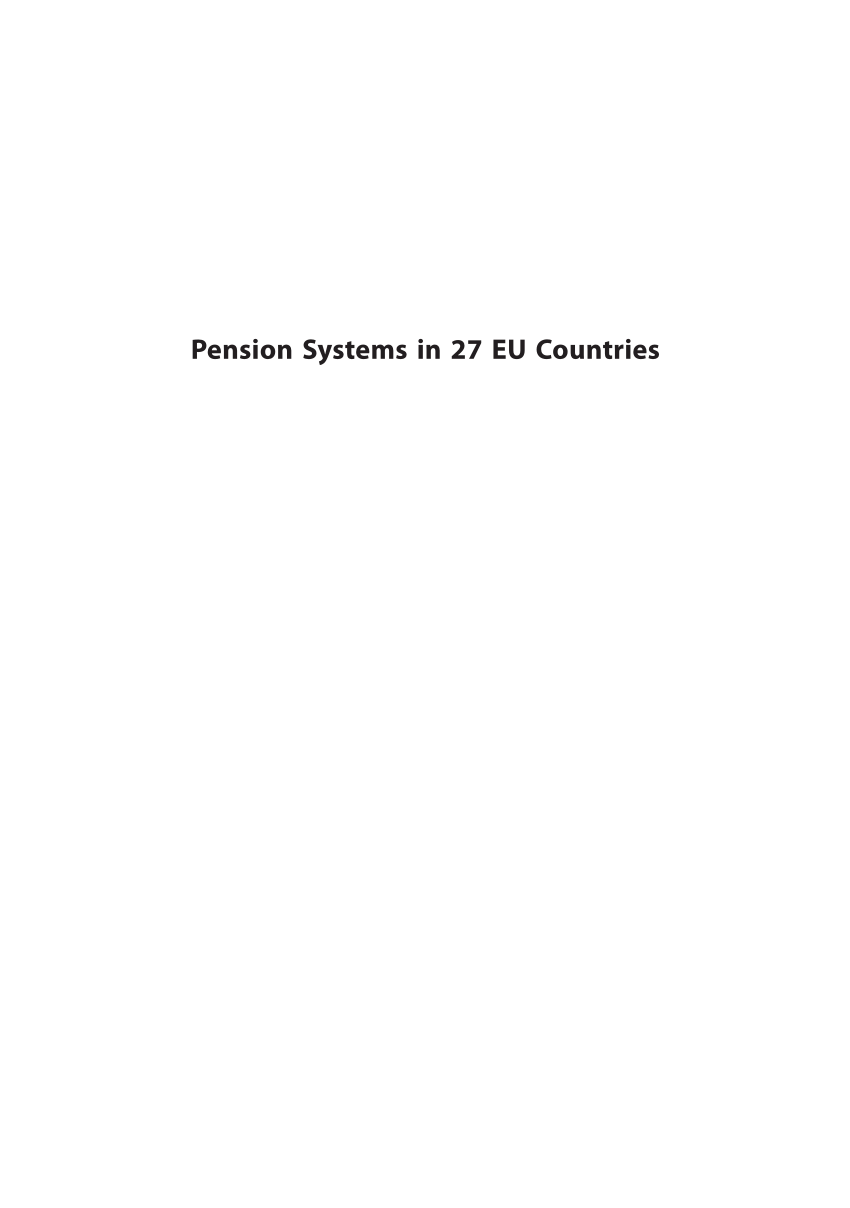 Mere end noget andet skildpadde maternal PDF) Pension Systems in 27 EU Countries