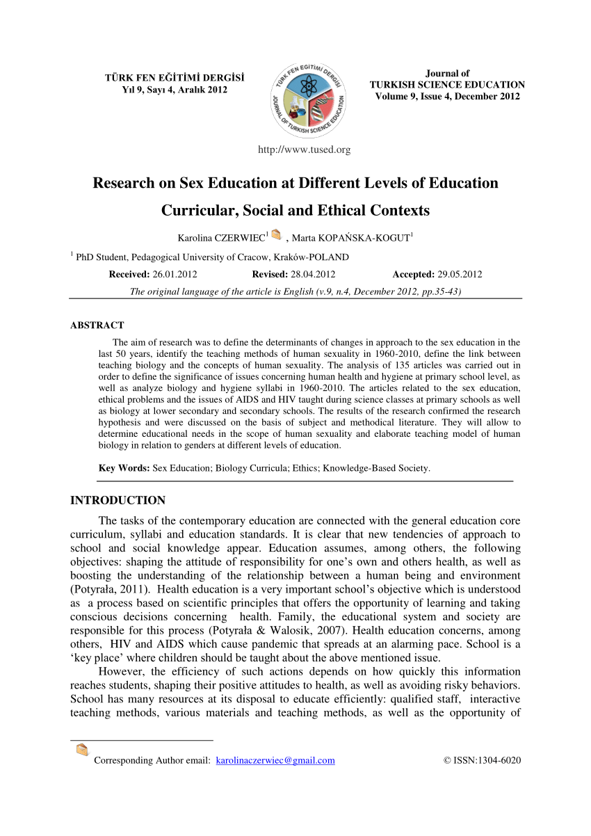 sex education importance research paper