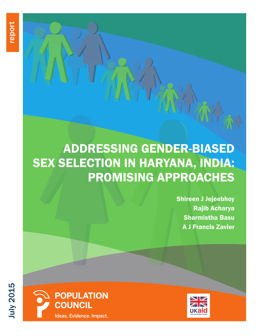 Pdf Addressing Gender Biased Sex Selection In Haryana India Promising 4100