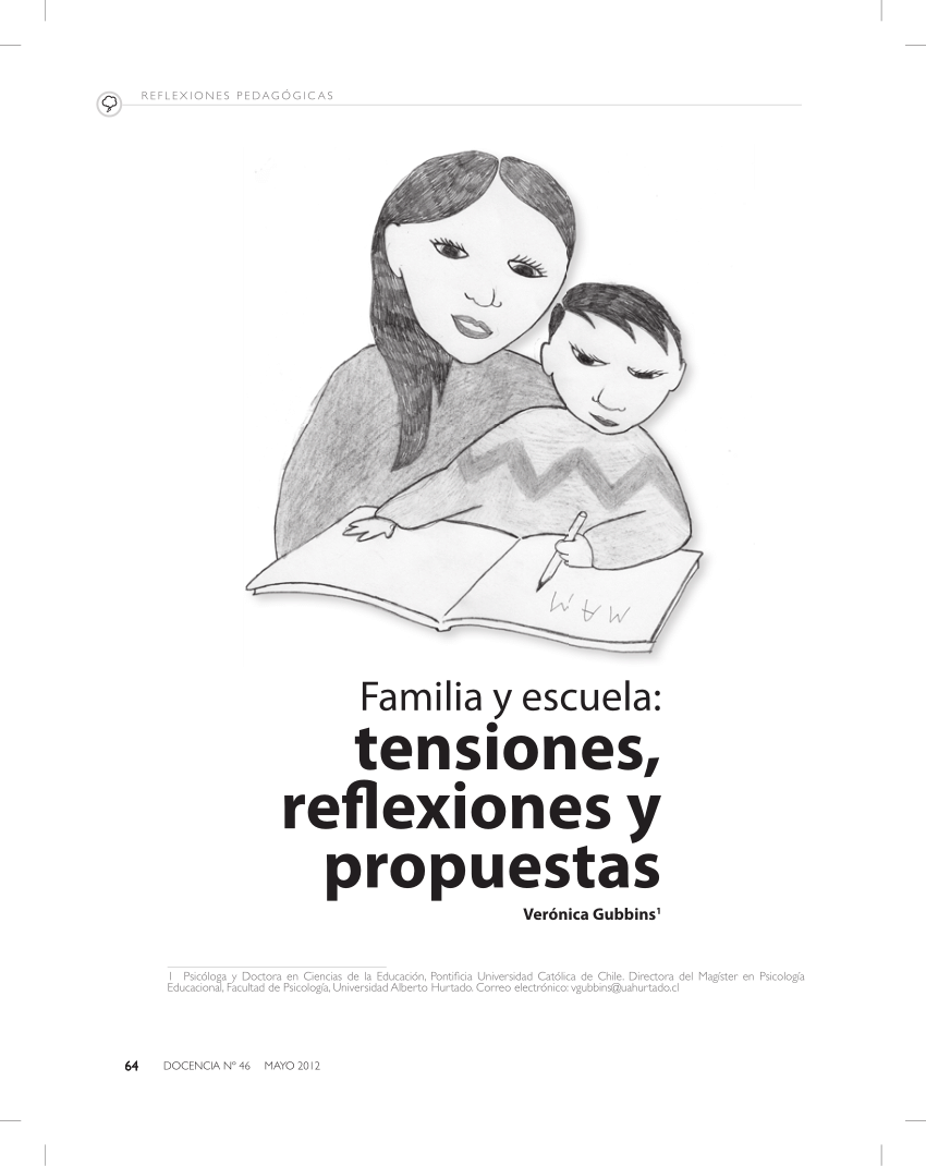PDF) Familia y Escuela: tensiones, reflexiones y propuestas