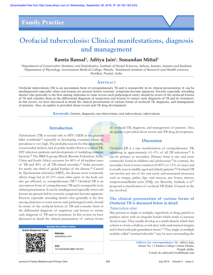 research papers on tuberculosis