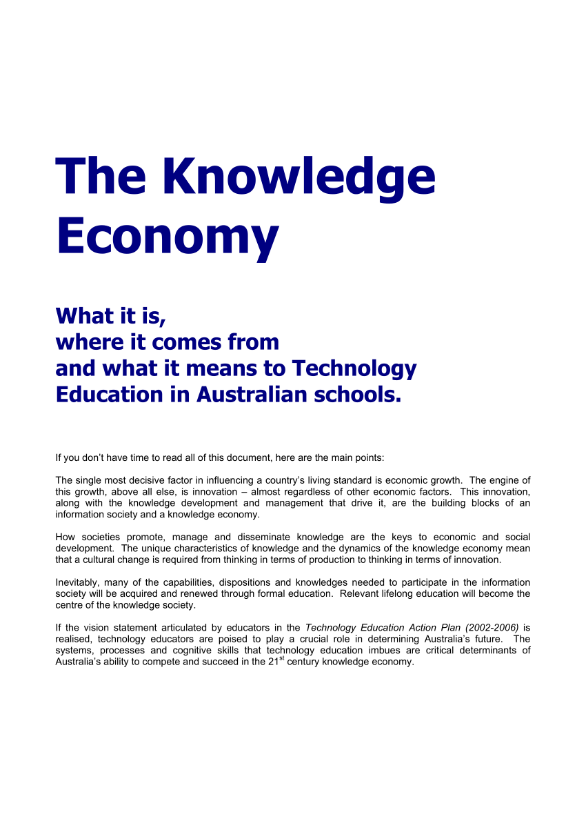 knowledge economy research articles