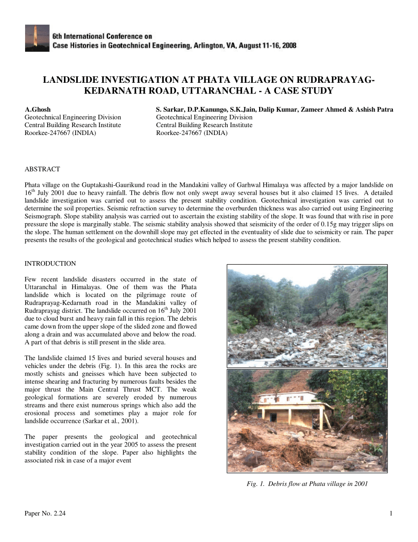 case study on landslide