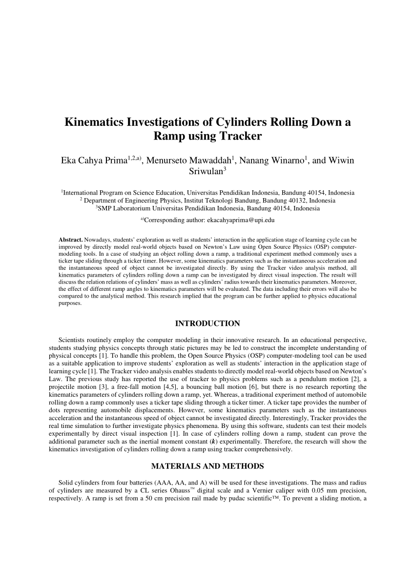 research paper of kinematics