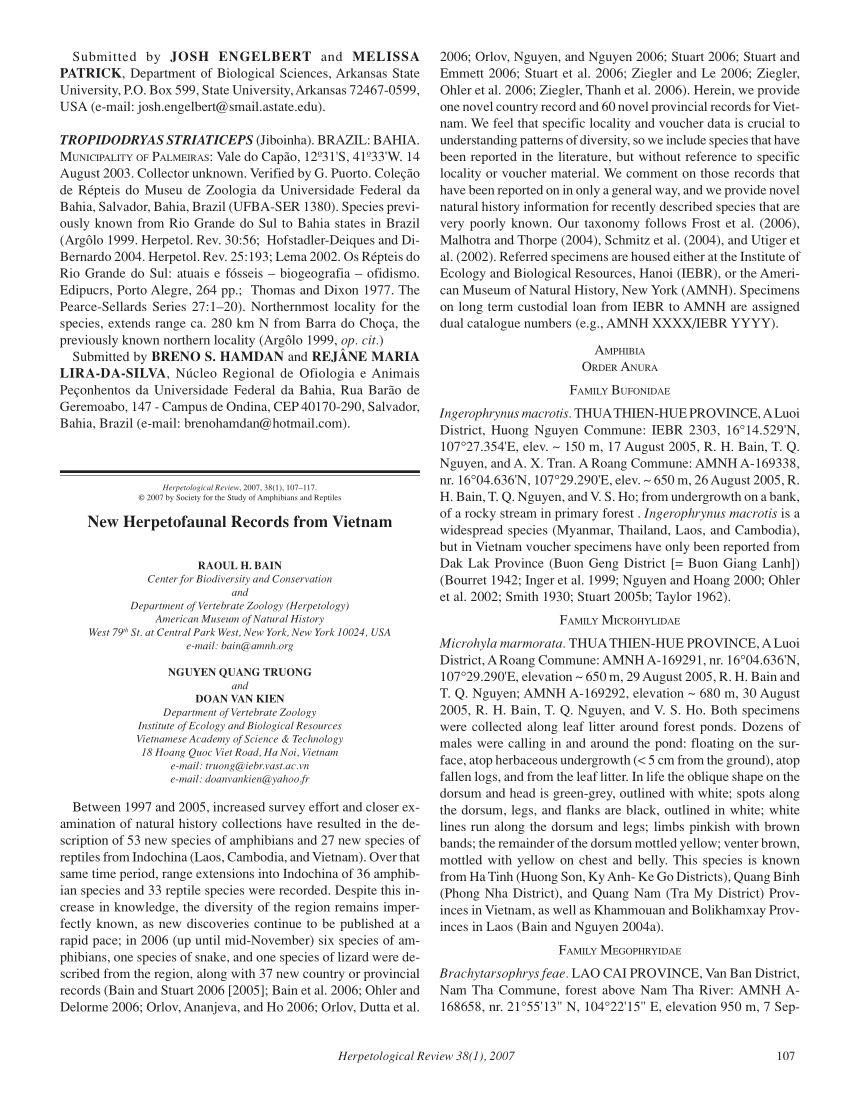 Pdf Geographic Distribution Tropidodryas Striaticeps