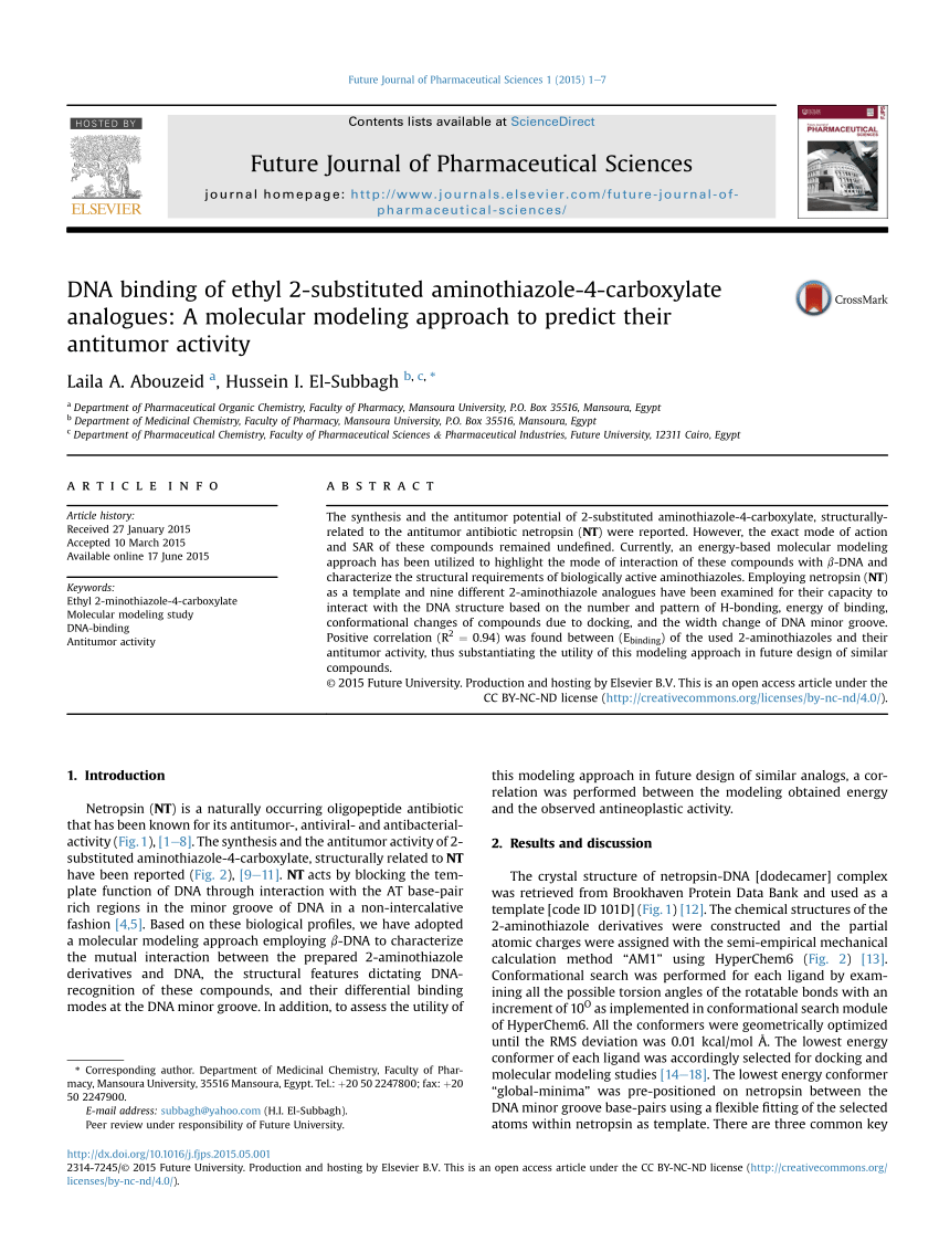 (PDF) Future Journal of Pharmaceutical Sciences