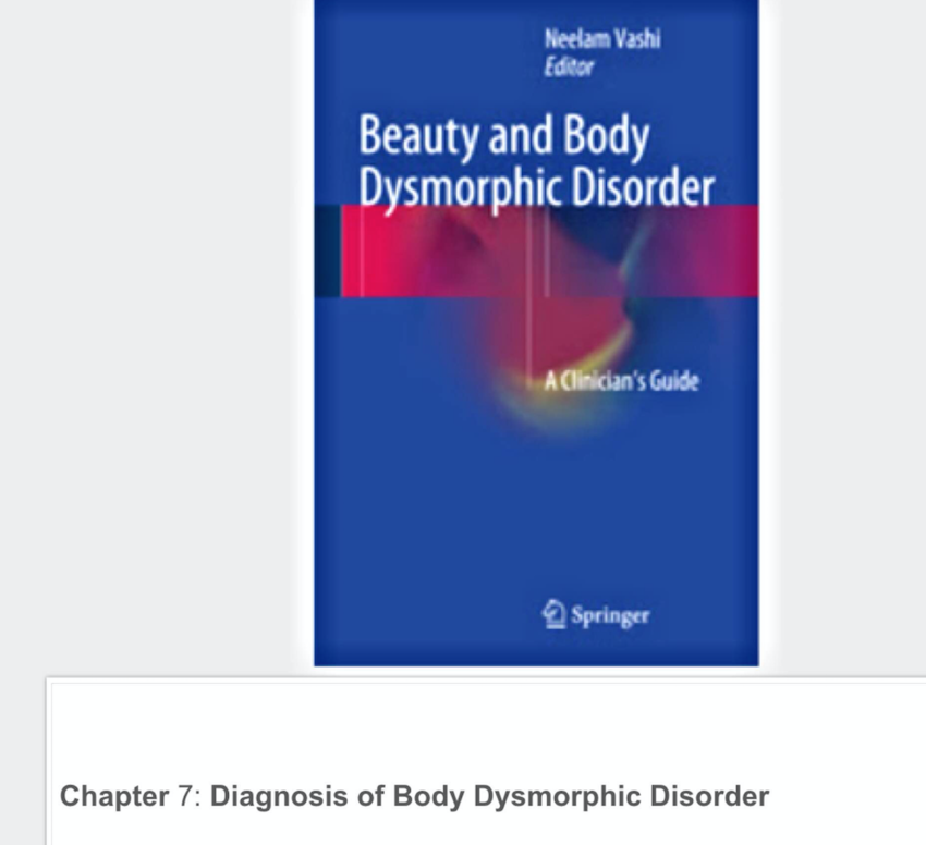 Pdf Diagnosis Of Body Dysmorphic Disorder 6864