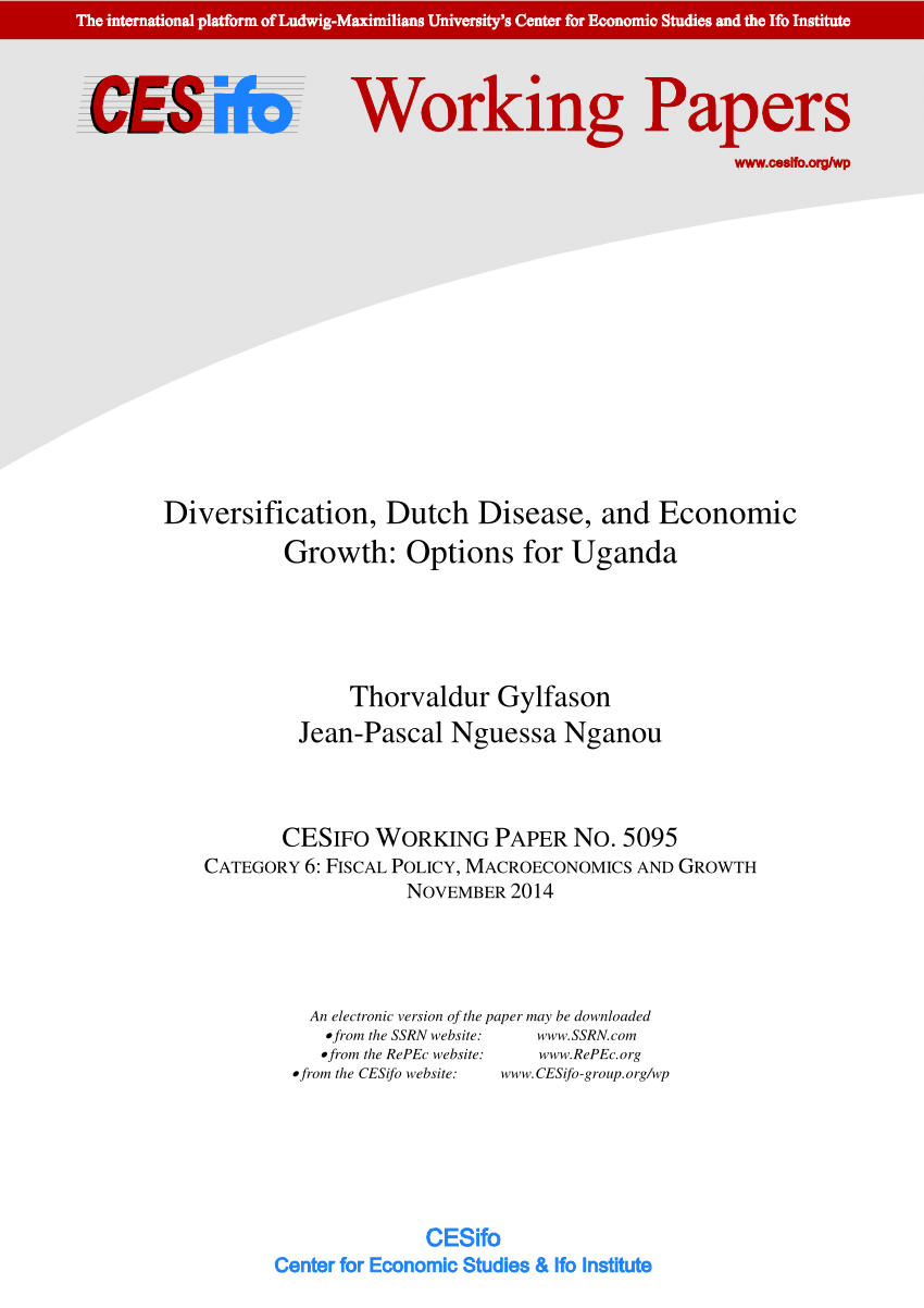 PDF) Diversification, Dutch Disease, and Economic Growth: Options