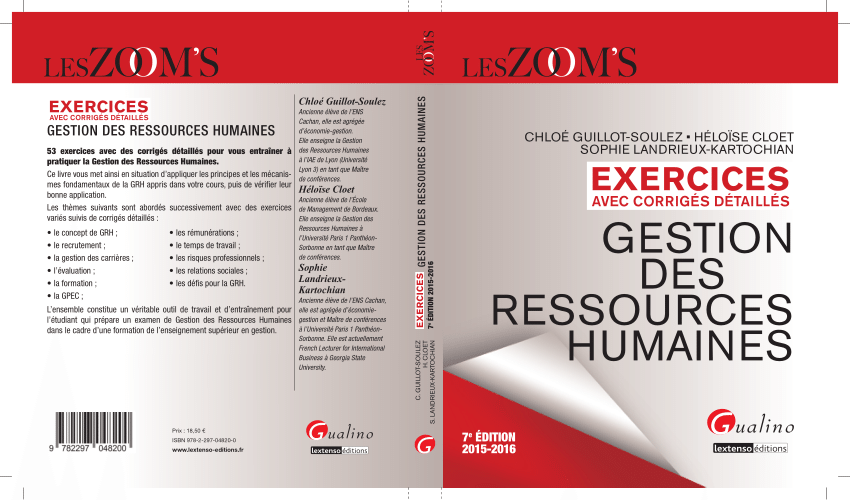 (PDF) Exercices de Gestion des Ressources Humaines (7ème édition  2015