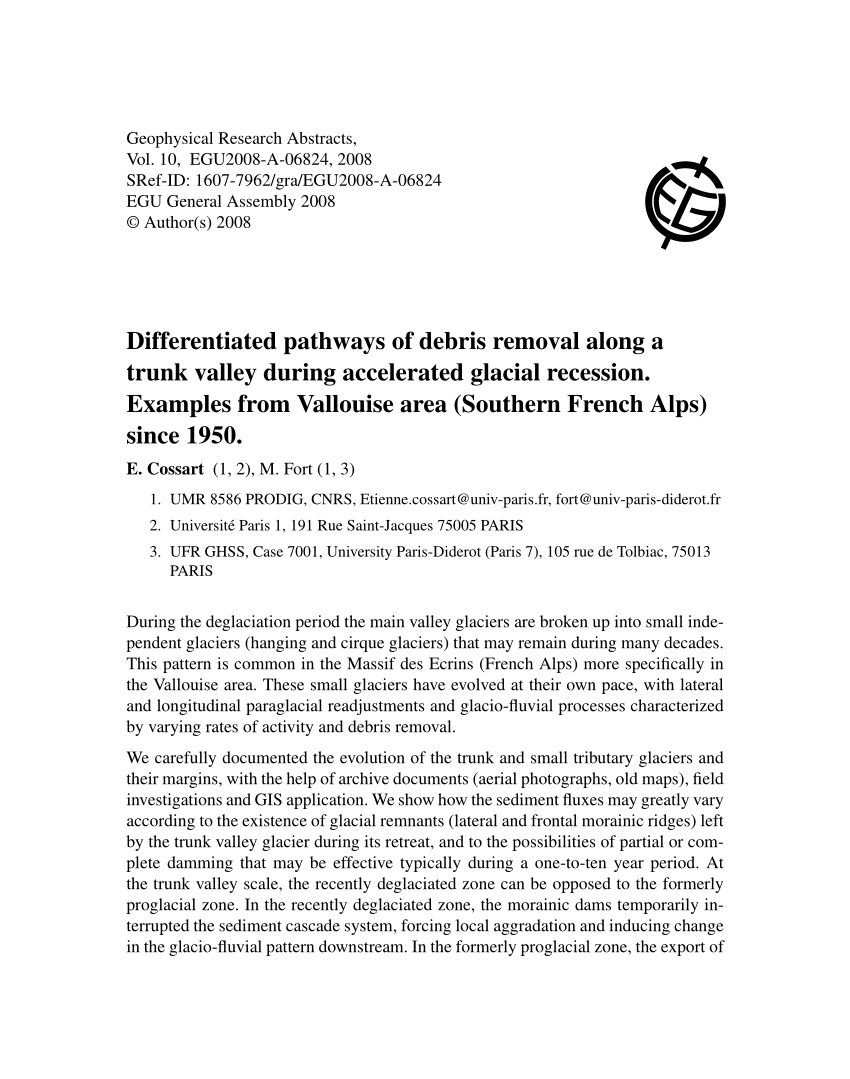 Pdf Differentiated Pathways Of Debris Removal Along A