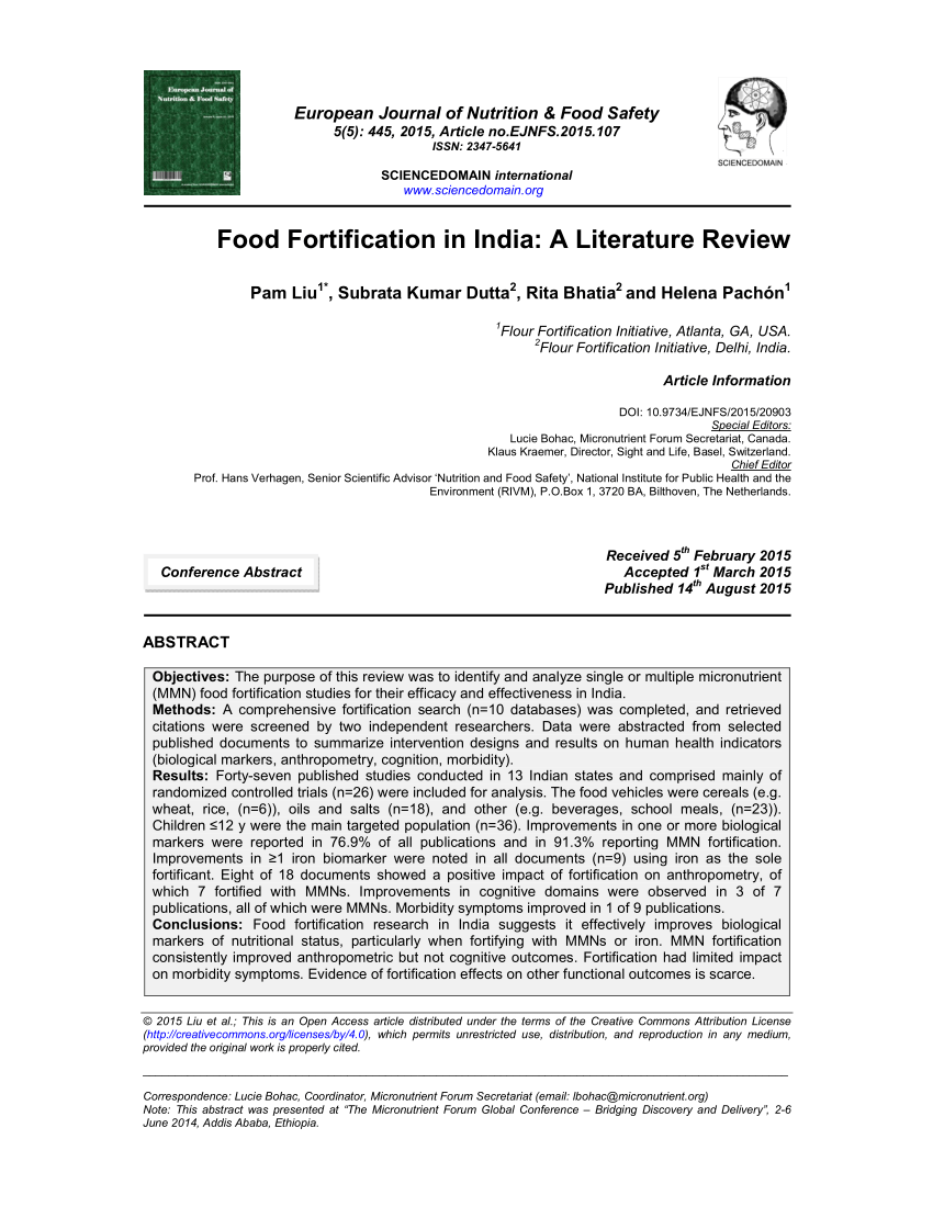 research paper on food fortification