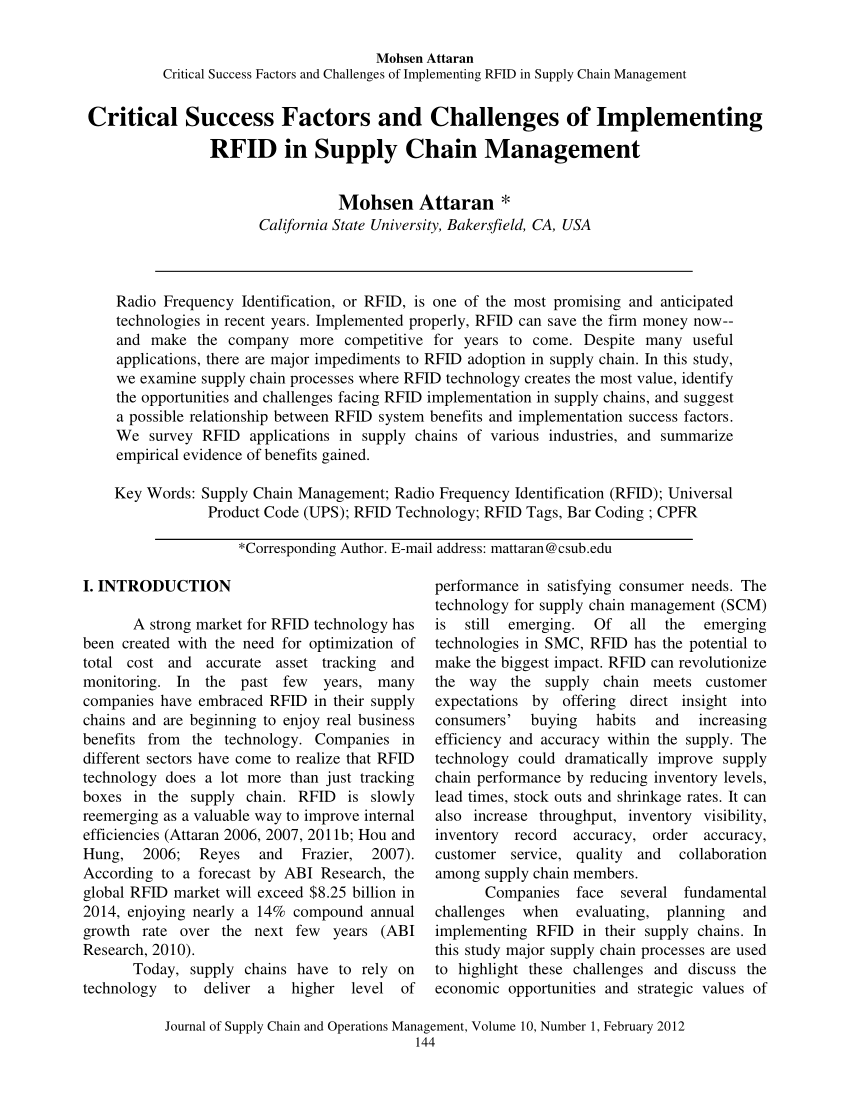 a systematic literature review of rfid in supply chain management