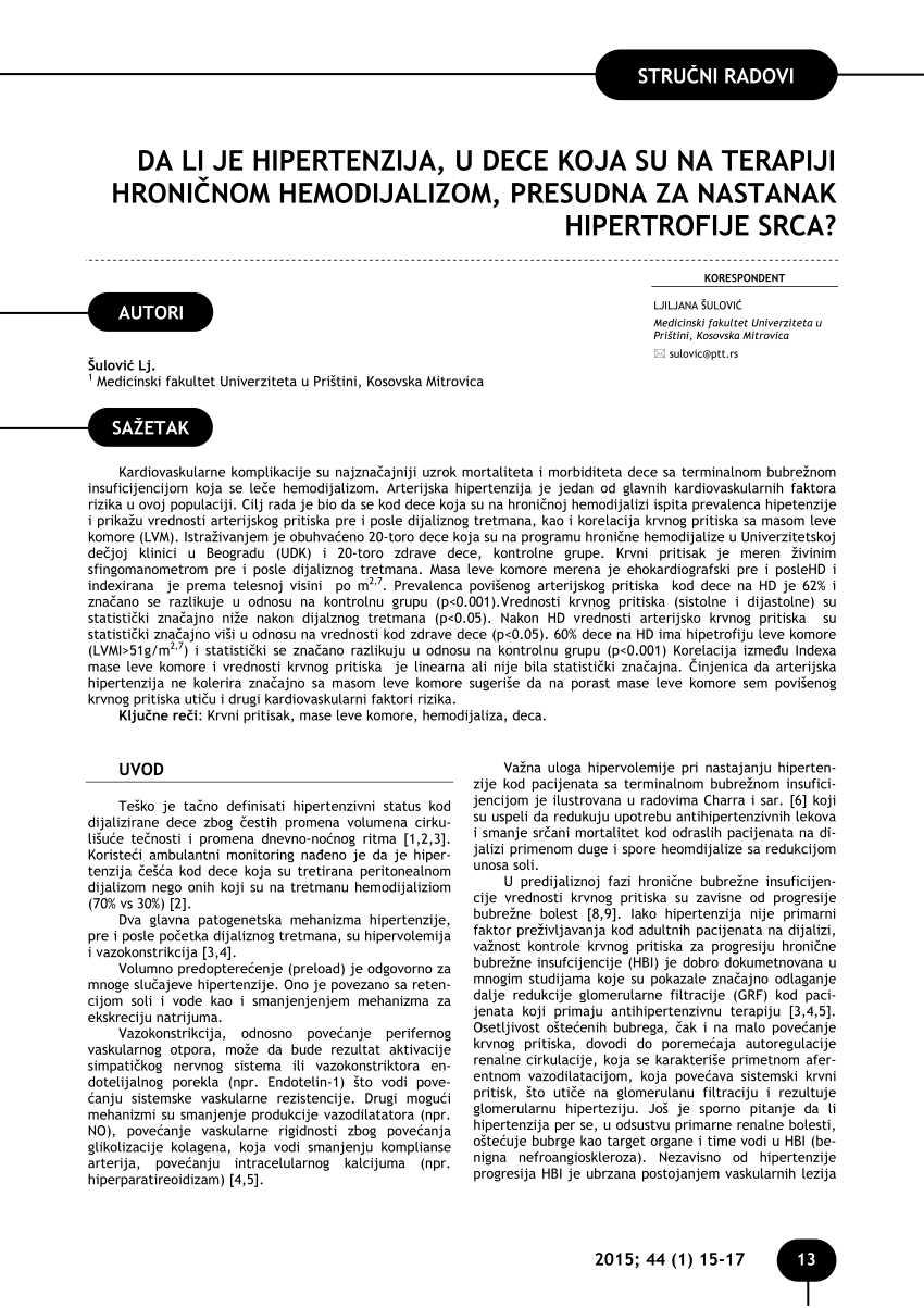 hipertenzija u programu hipertenzija visokim ili niskim