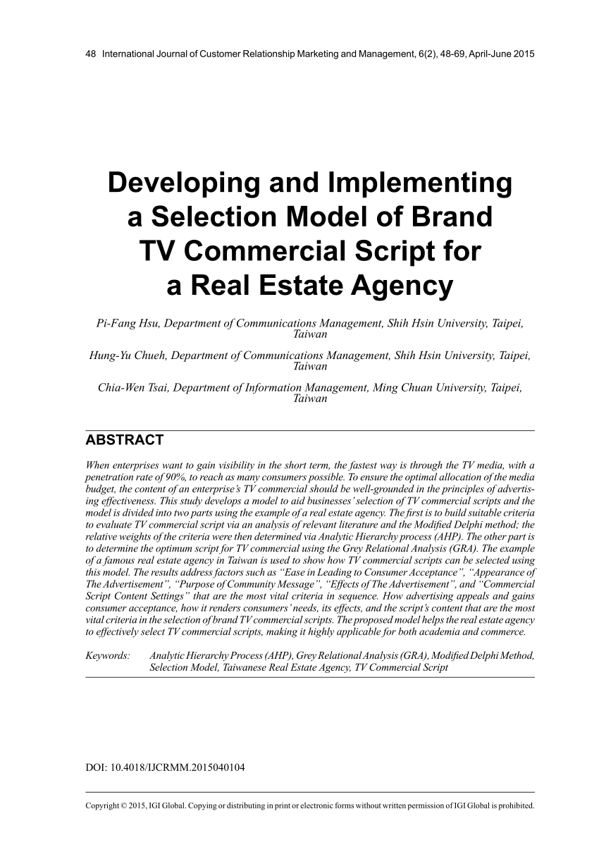 tv commercial script