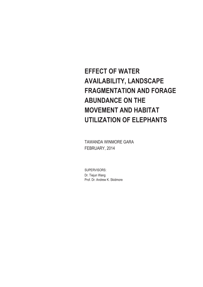 (PDF) Effect of water availability, landscape fragmentation and forage