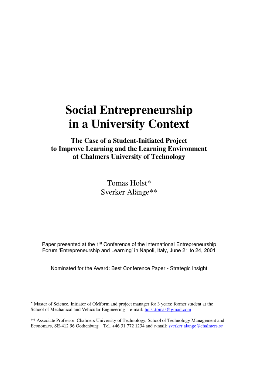 phd research topics in social entrepreneurship
