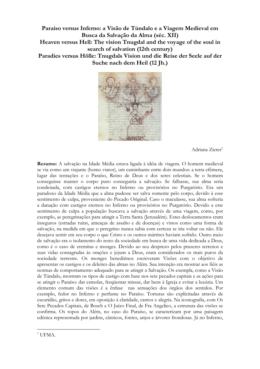 PDF) A gênese do Inferno e do Purgatório na Divina Comédia de Dante: uma  ponte possível entre Física e Literatura