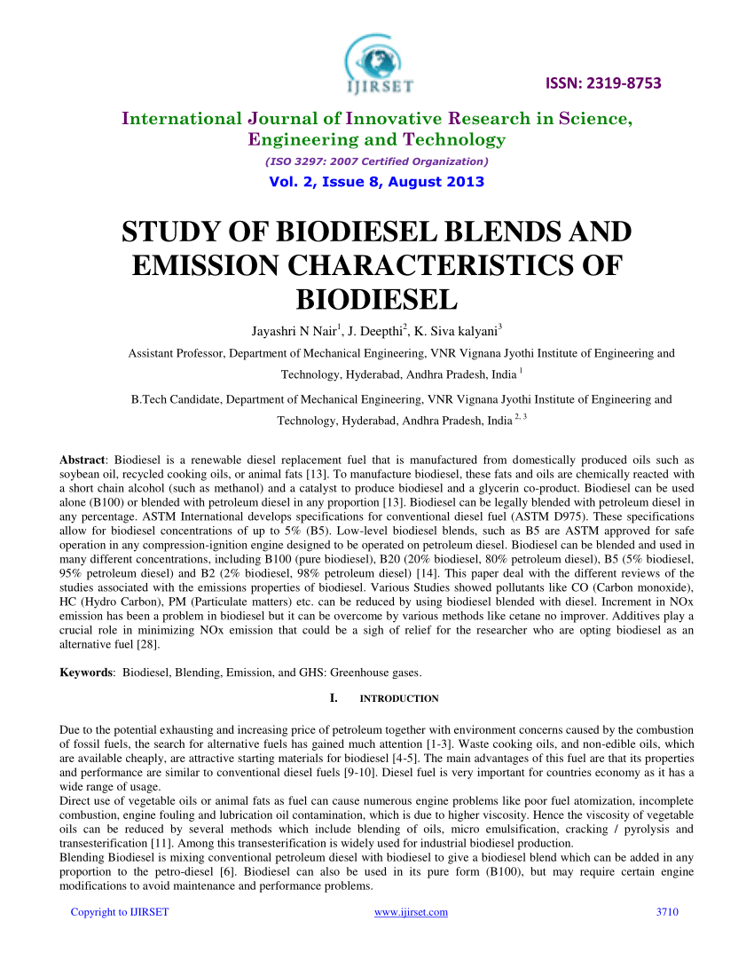 literature review of biodiesel pdf