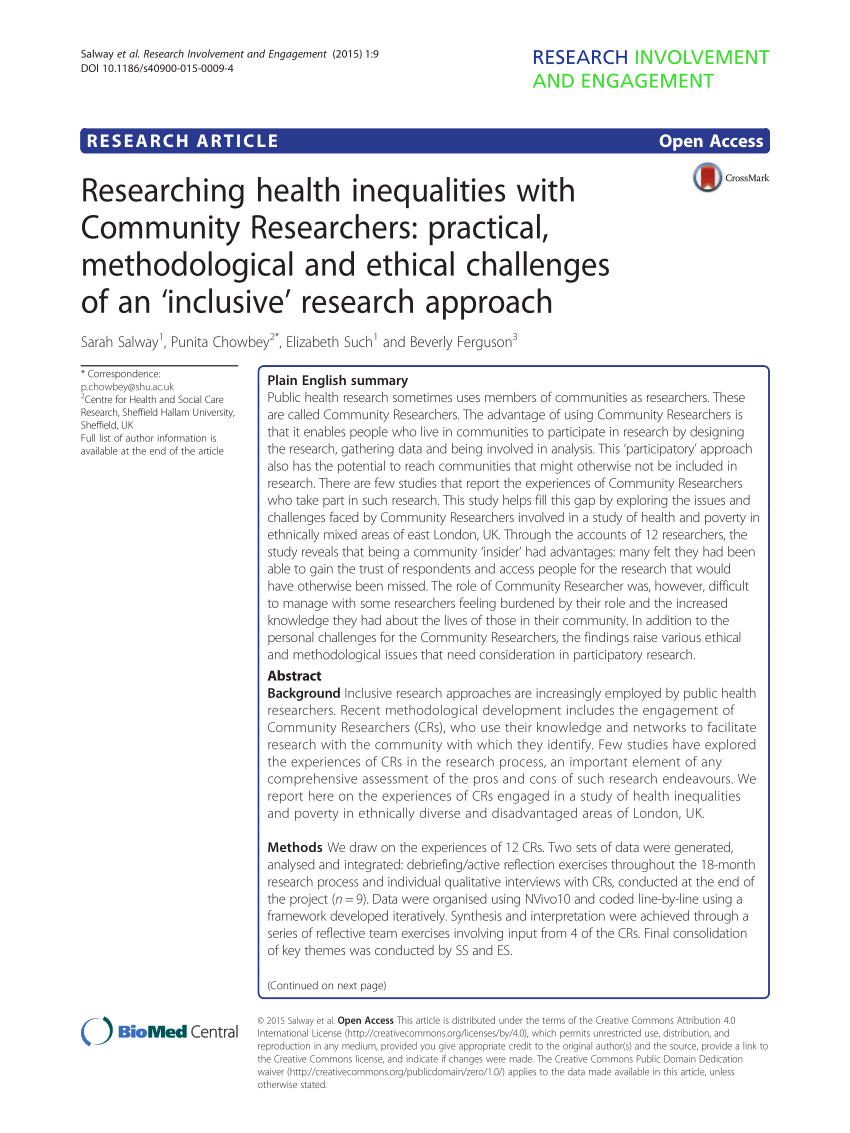 inequalities in health report of a research working group