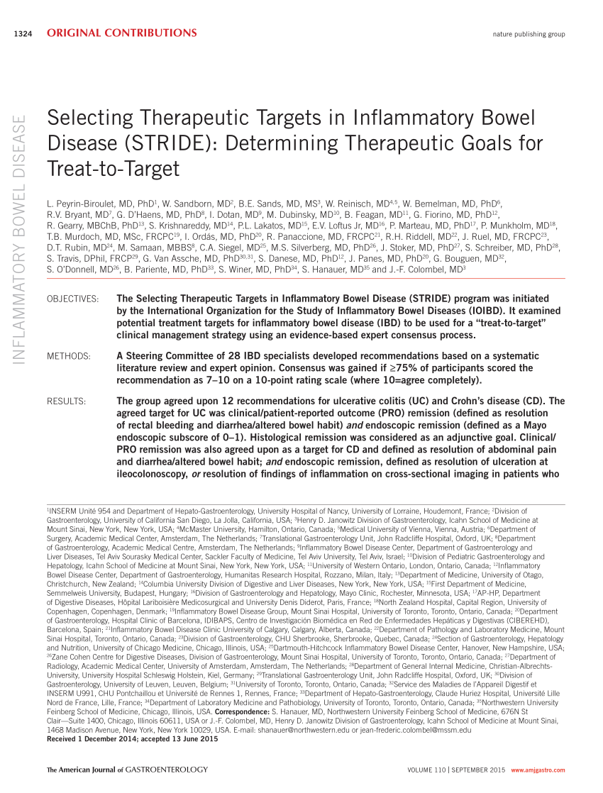 Pdf Selecting Therapeutic Targets In Inflammatory Bowel - 