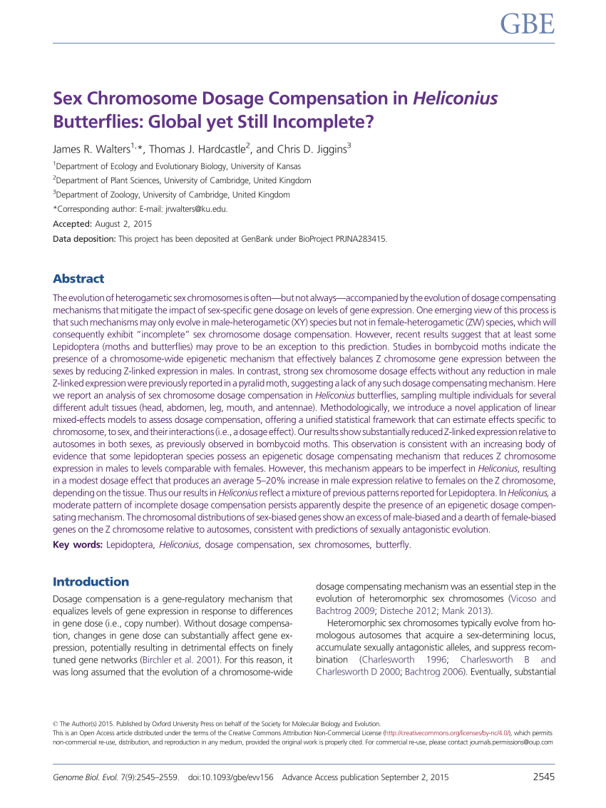 Pdf Sex Chromosome Dosage Compensation In Heliconius Butterflies Global Yet Still Incomplete 