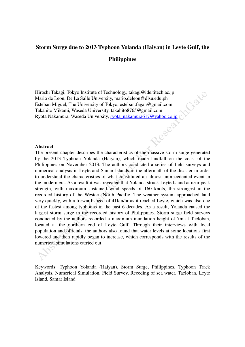 research paper about typhoon yolanda