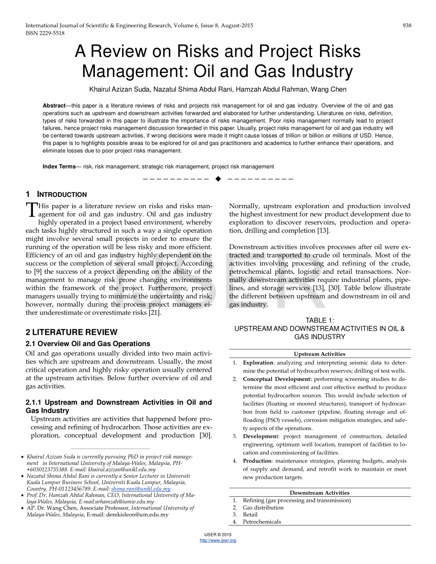 risk management research paper topics