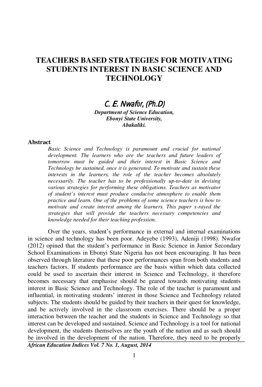 thesis on teaching science