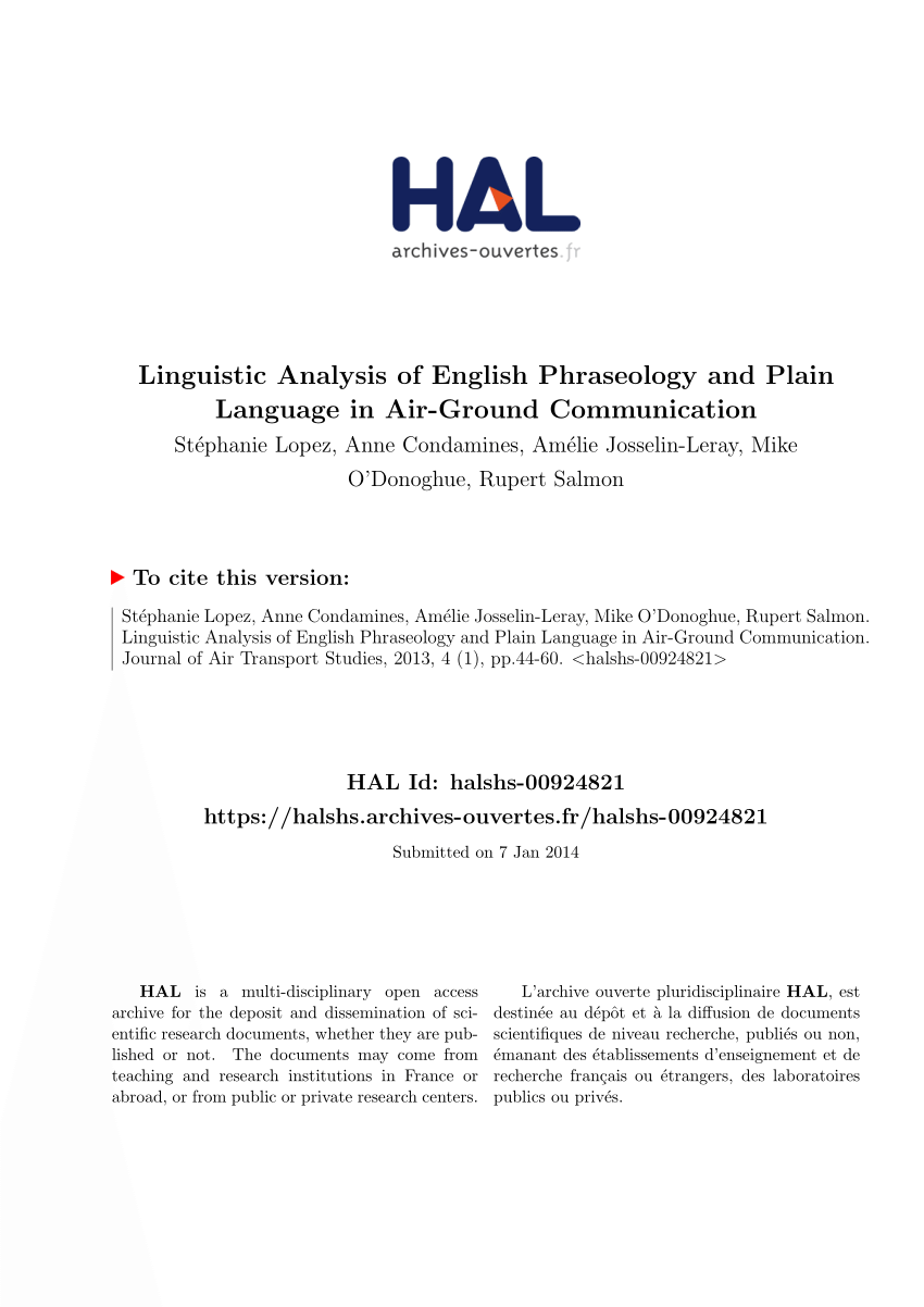 PDF) Linguistic Analysis of English Phraseology and Plain Language ...