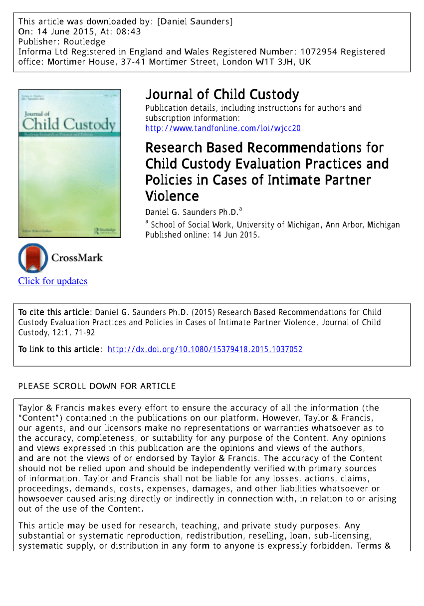 Child Custody Evaluation Practices 