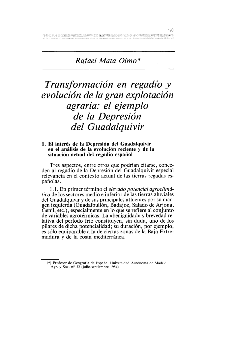 Pdf Transformación En Regadío Y Evolución De La Gran Explotación Agraria El Ejemplo De La 8795