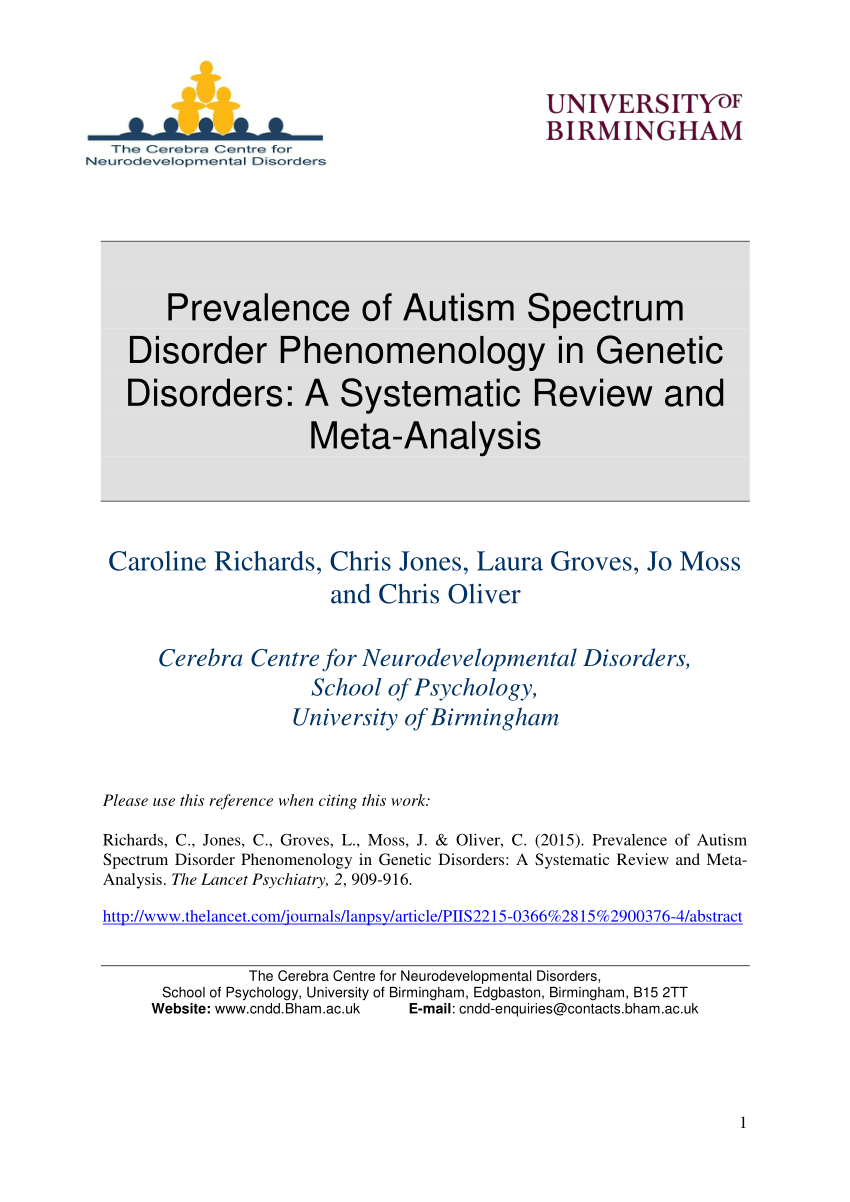 research paper in genetic disorders