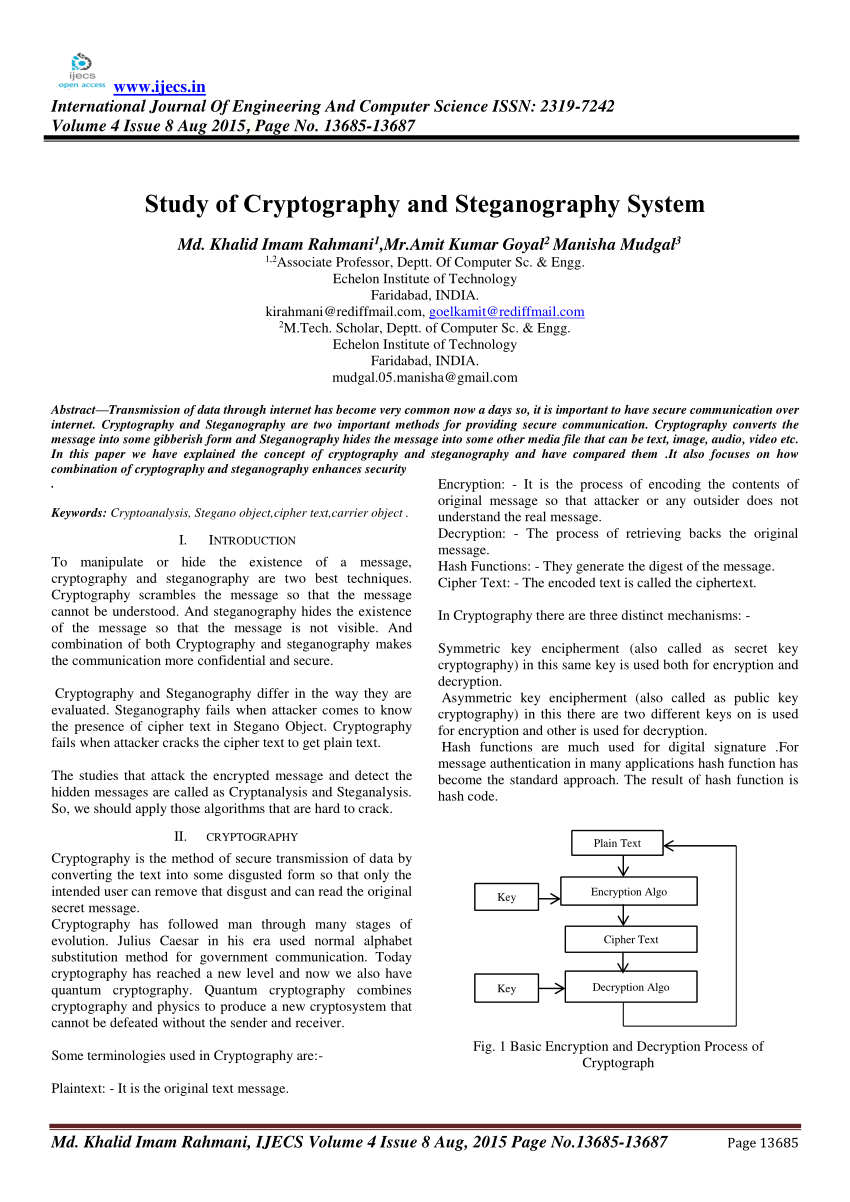 research article about cryptography